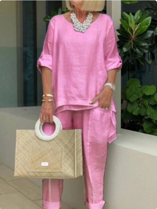 Summer Solid Color Women's Casual Women's Suit