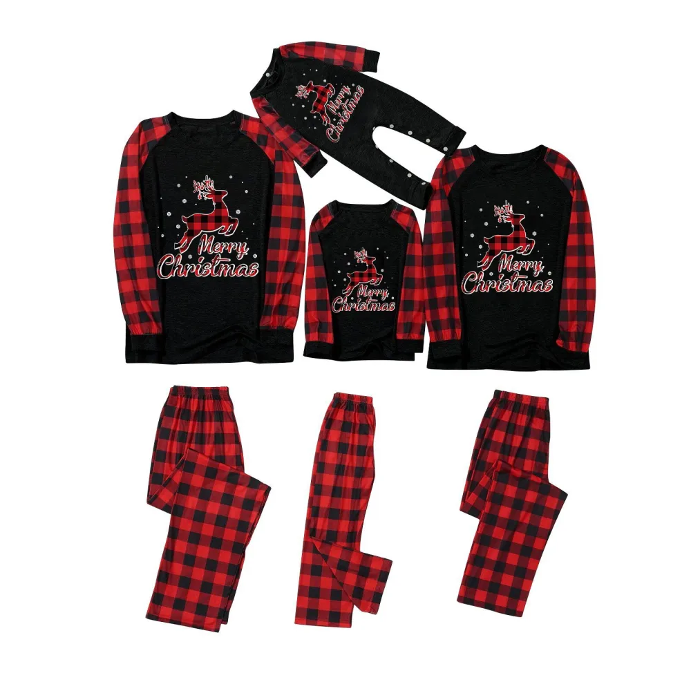 Explosive Parent-child Christmas Cartoon Print Pajamas Set