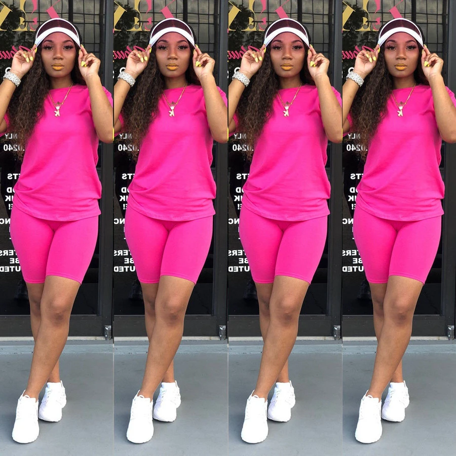 Summer solid color two-piece set