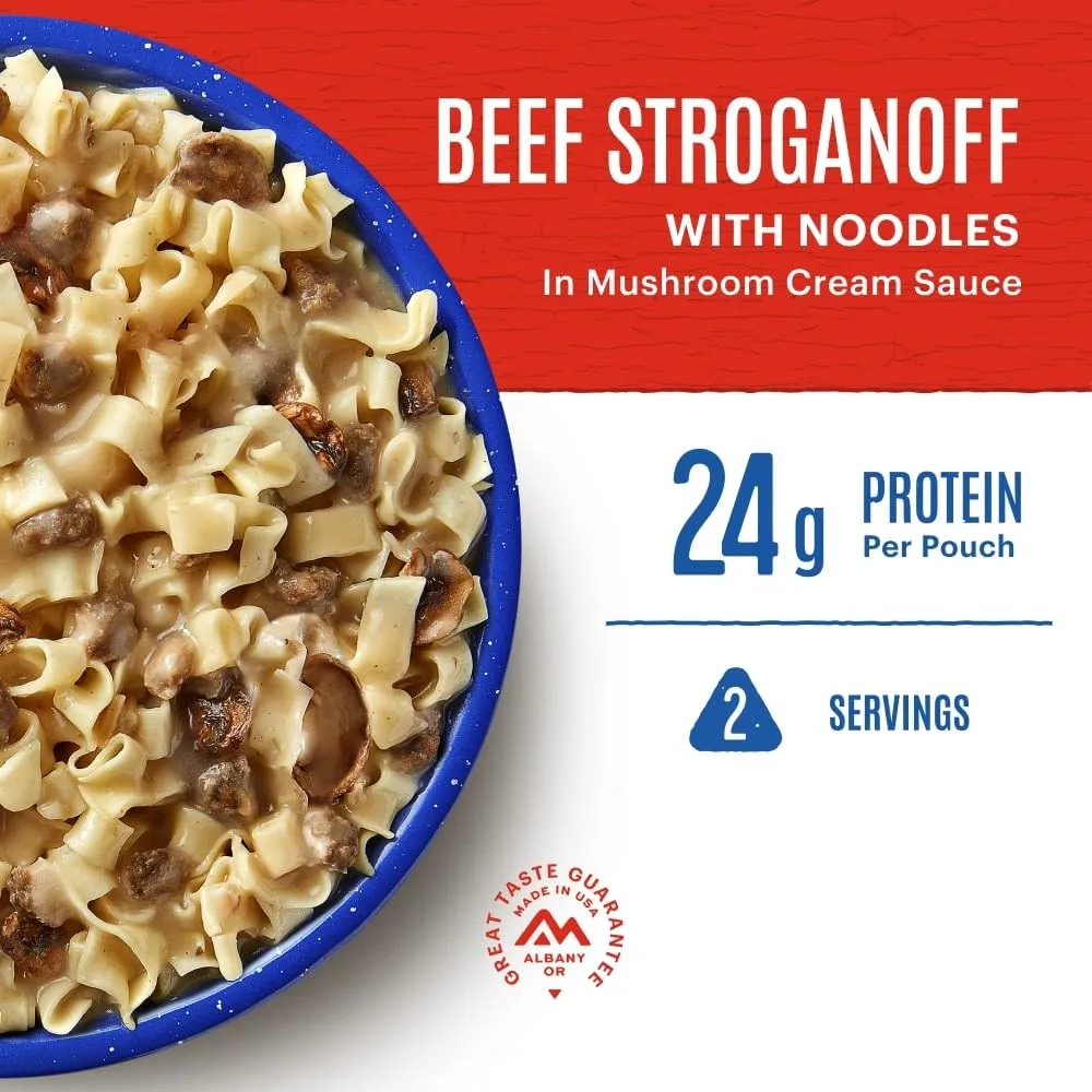 Mountain House Beef Stroganoff with Noodles | Freeze Dried Backpacking & Camping Food | 2 Servings