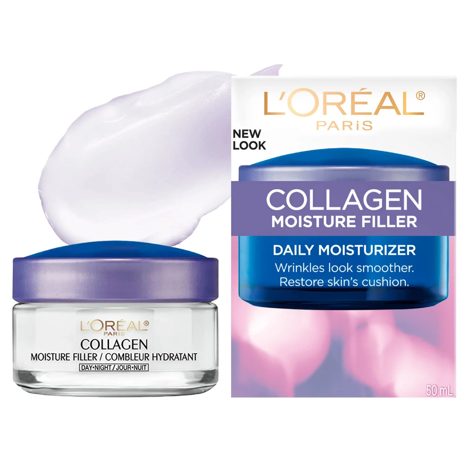 L'Oreal Paris Skincare Collagen Face Moisturizer, Day and Night Cream, Anti-Aging Face, Neck and Chest Cream to smooth skin and reduce wrinkles, 1.7 oz