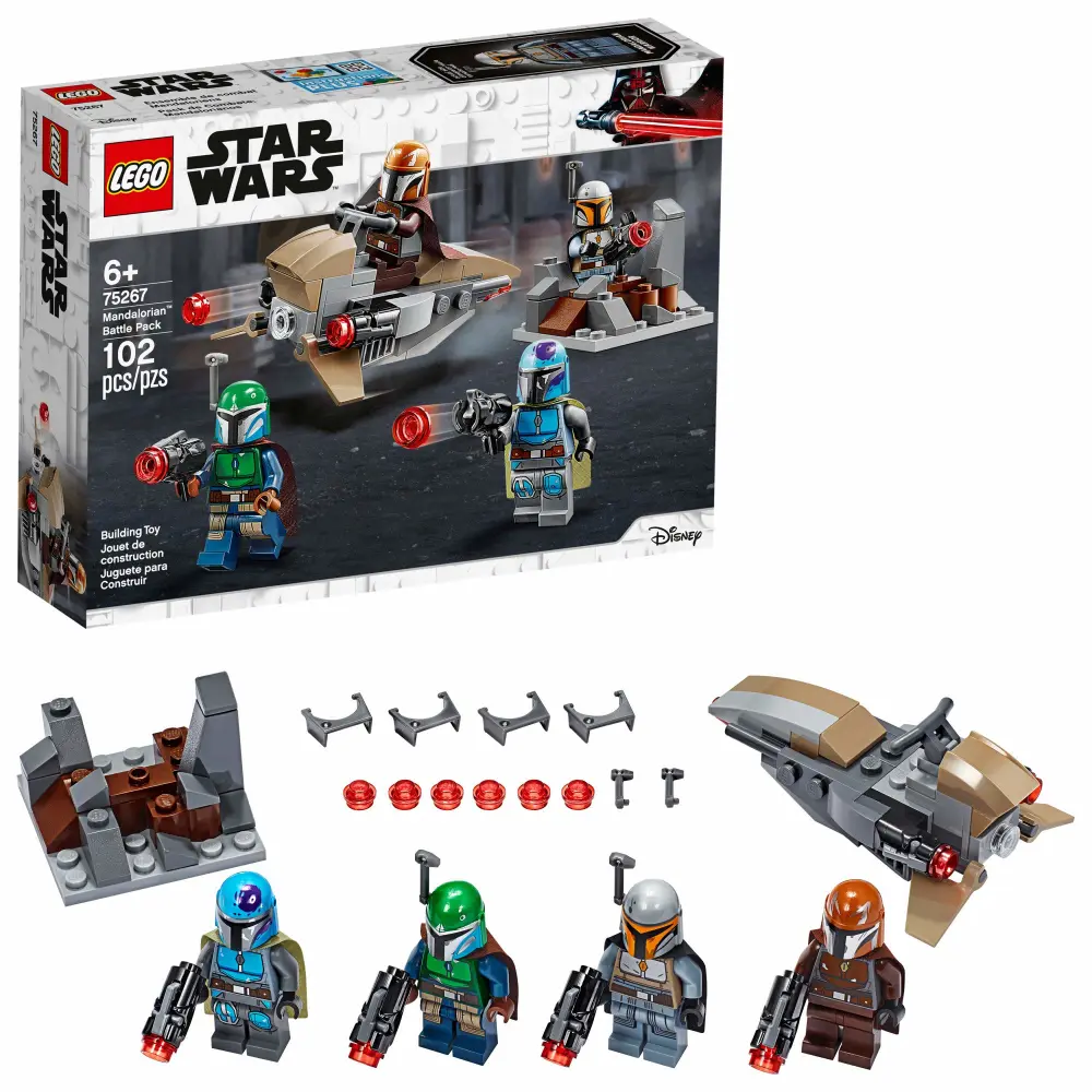 LEGO Star Wars Mandalorian Battle Pack 75267 Mandalorian Shock Troopers and Speeder Bike Building Kit; Great Gift Idea for Any Fan of Star Wars: The Mandalorian TV Series (102 Pieces)