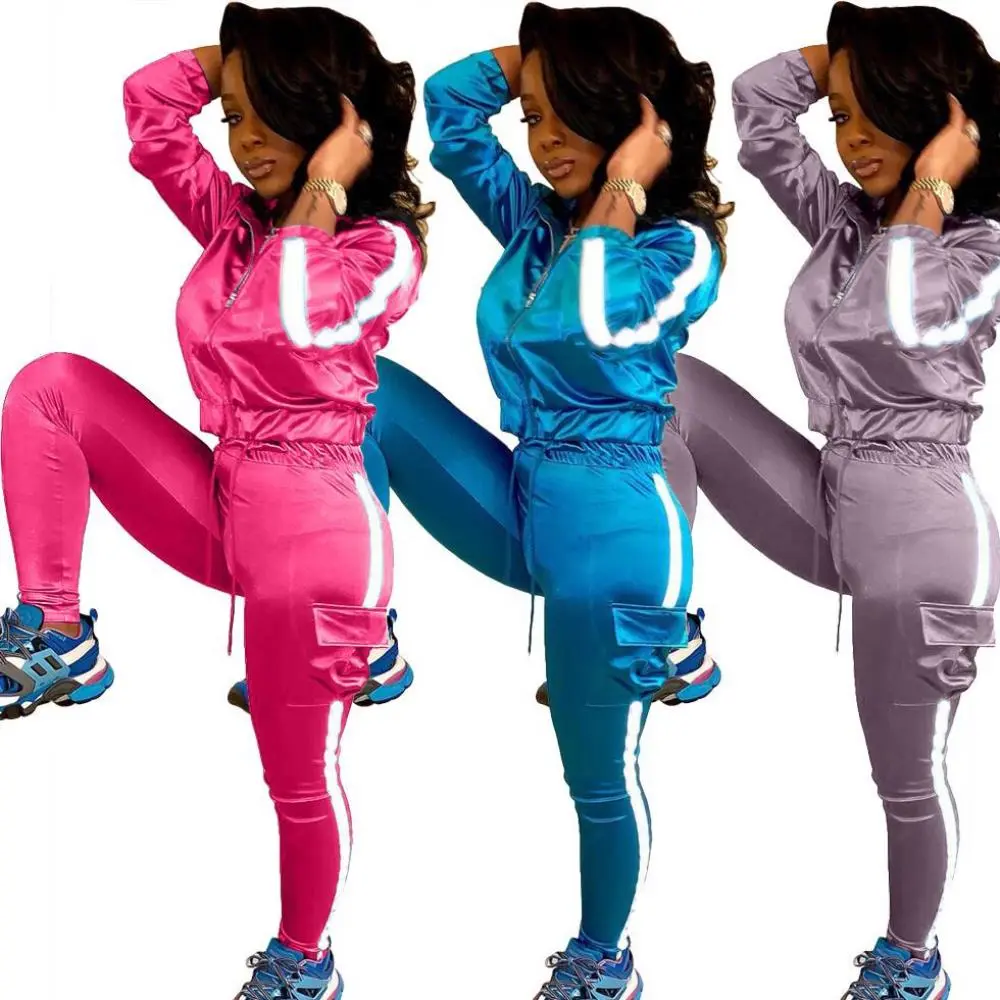 Women's stitching sports two-piece suit