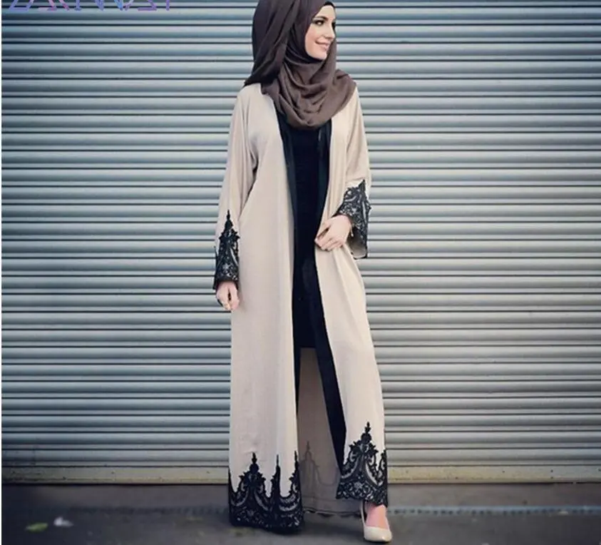 muslim abaya cardigan women lace