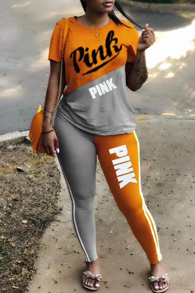 Letter Printing Casual Sports Suit Women