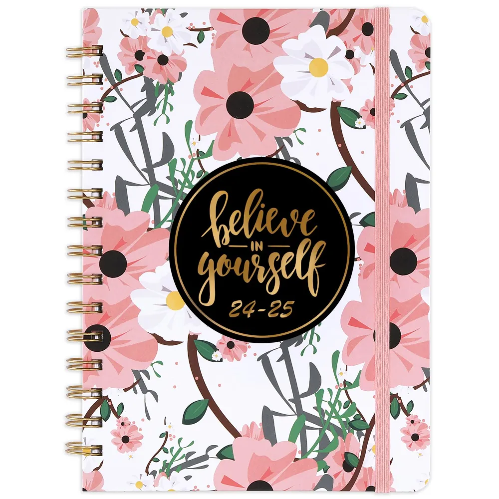 2024-2025 Planner - Weekly & Monthly Planner 2024-2025 with Tabs, 6.4" x 8.5", Jul 2024 - Jun 2025, Hardcover, Strong Binding, Thick Paper, Back Pocket, Elastic Closure, Inspirational Quotes