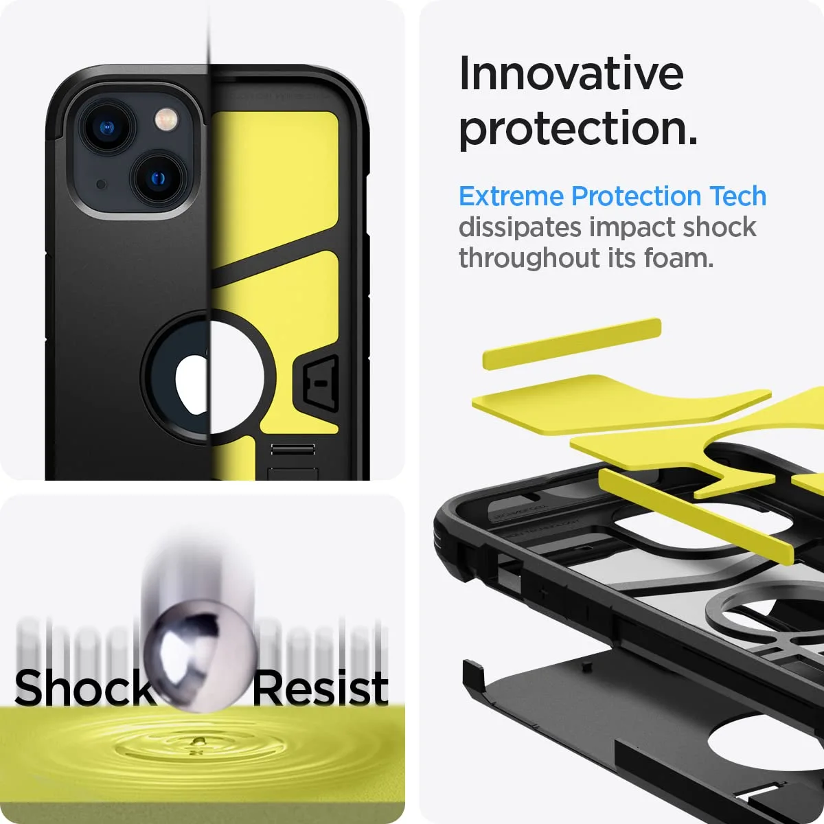 Spigen Tough Armor [Extreme Protection Tech] Designed for iPhone 13 Case (2021) - Black