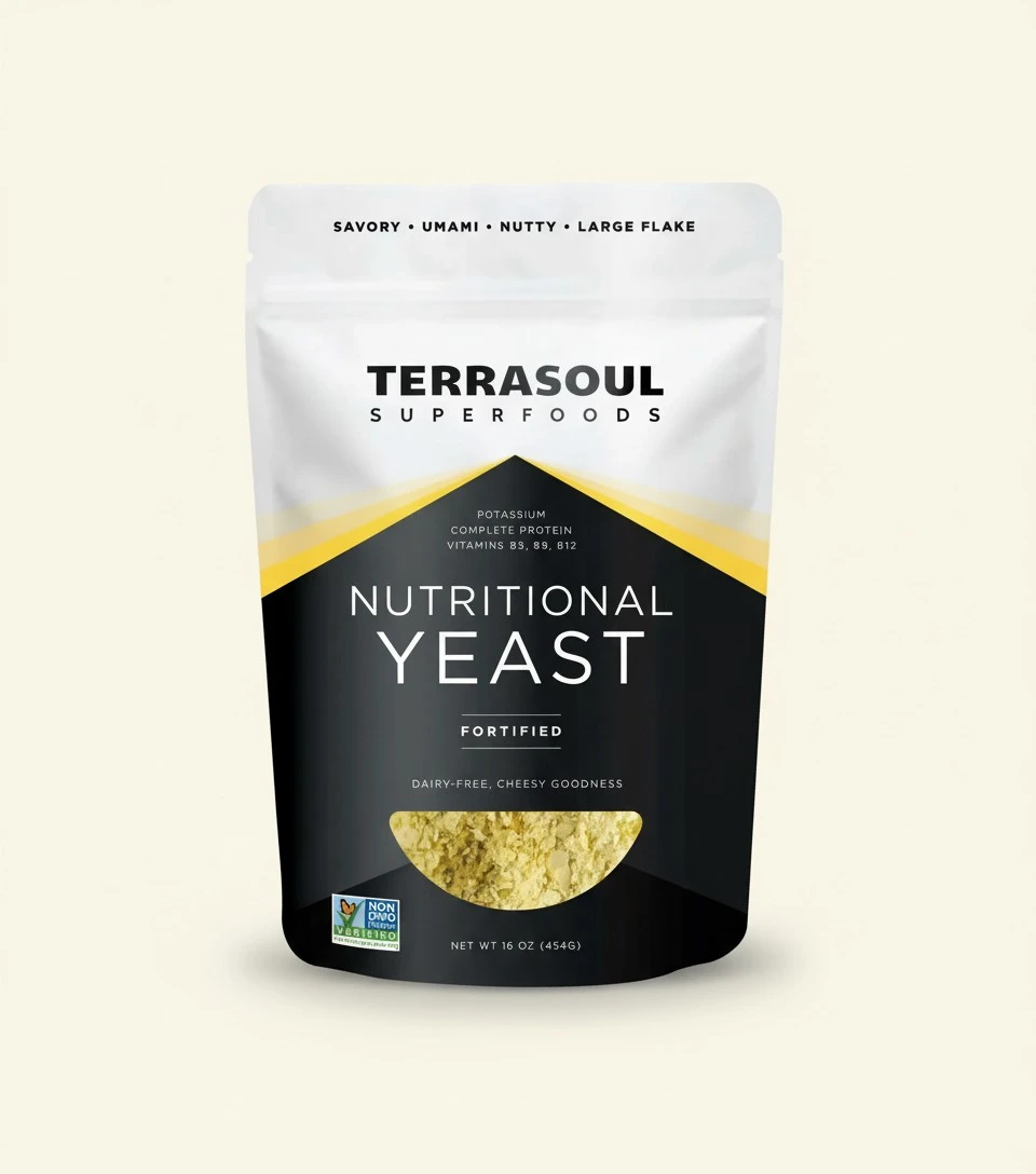 Terrasoul Superfoods Premium Nutritional Yeast Flakes, 16oz - Fortified | Gluten Free | Non-GMO | Vegan