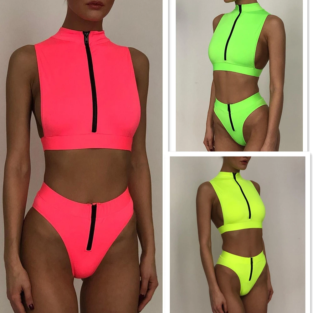 Swimsuit solid color bikini