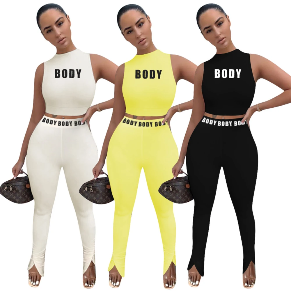 Fashion Slim Bare Positioning Printing Two-piece Set