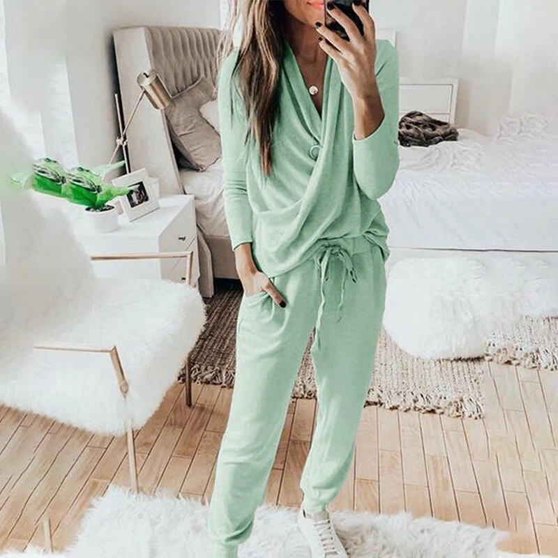 Explosive casual plain cross long-sleeved casual suit