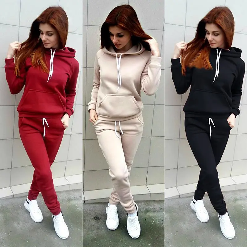 European and American Fleece Sports Suit
