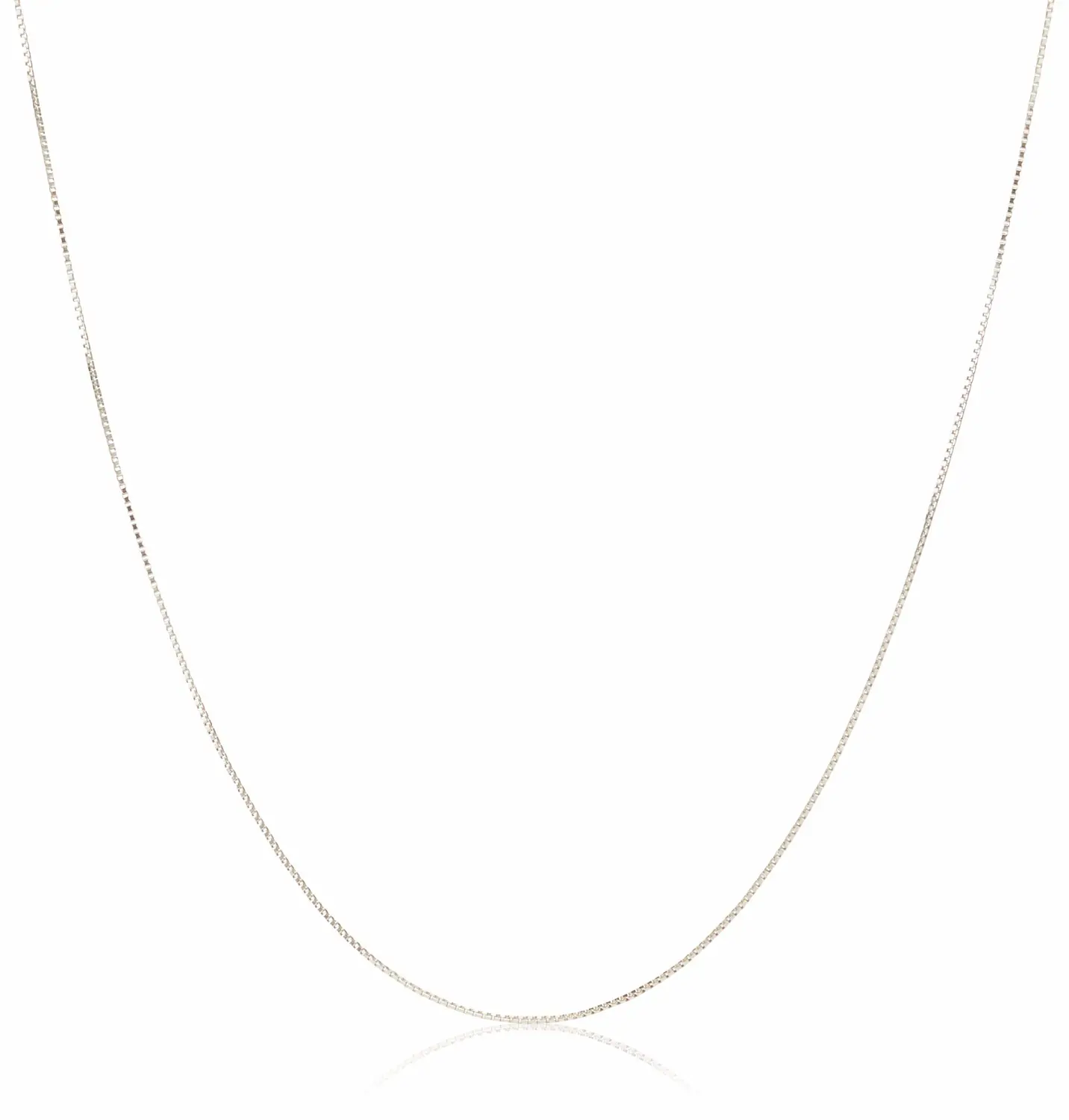 Amazon Essentials Sterling Silver Thin 0.8mm Box Chain Necklace | Available in Yellow Gold or Silver | 16", 18", 20", 24", or 30" (previously Amazon Collection)