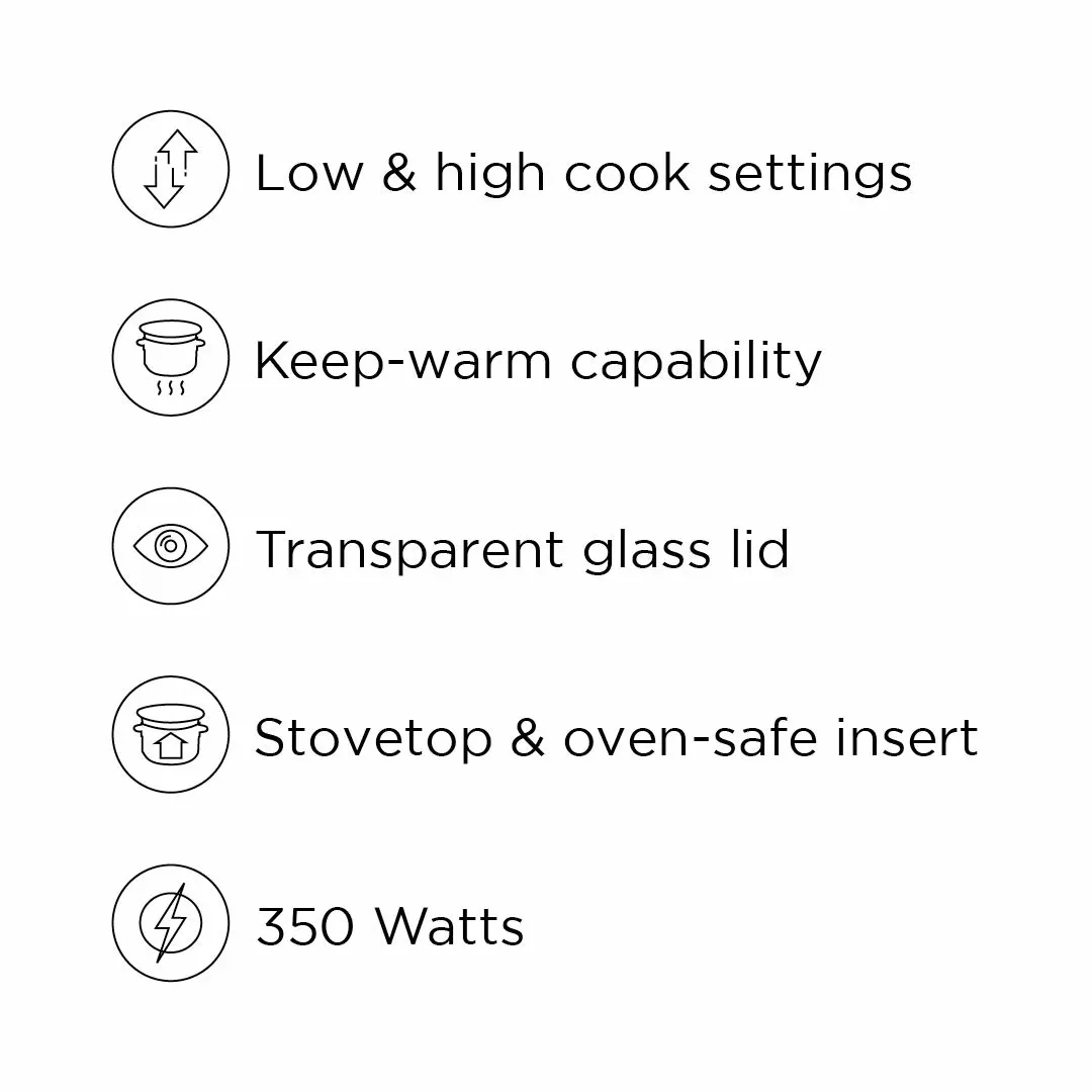 Chefman 6-Quart Slow Cooker, Electric Countertop Cooking, Stovetop & Oven-Safe Removable Insert for Browning & Sautéing, Family-Size Soups & Stews, Nonstick & Dishwasher-Safe Interior,Stainless Steel