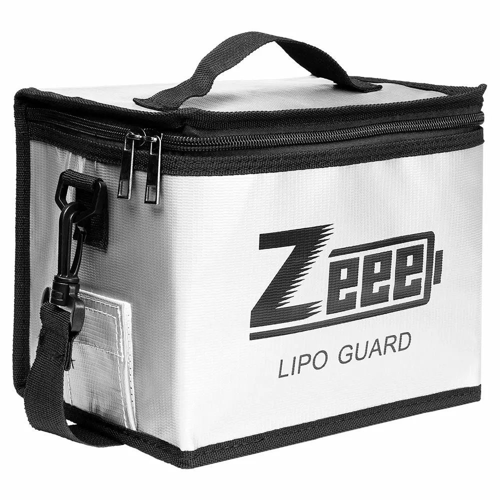 Zeee Fireproof Explosionproof Large Capacity Battery Storage Guard Pouch for Lipo Charge & Storage (8.46 x 6.5 x 5.71 in)