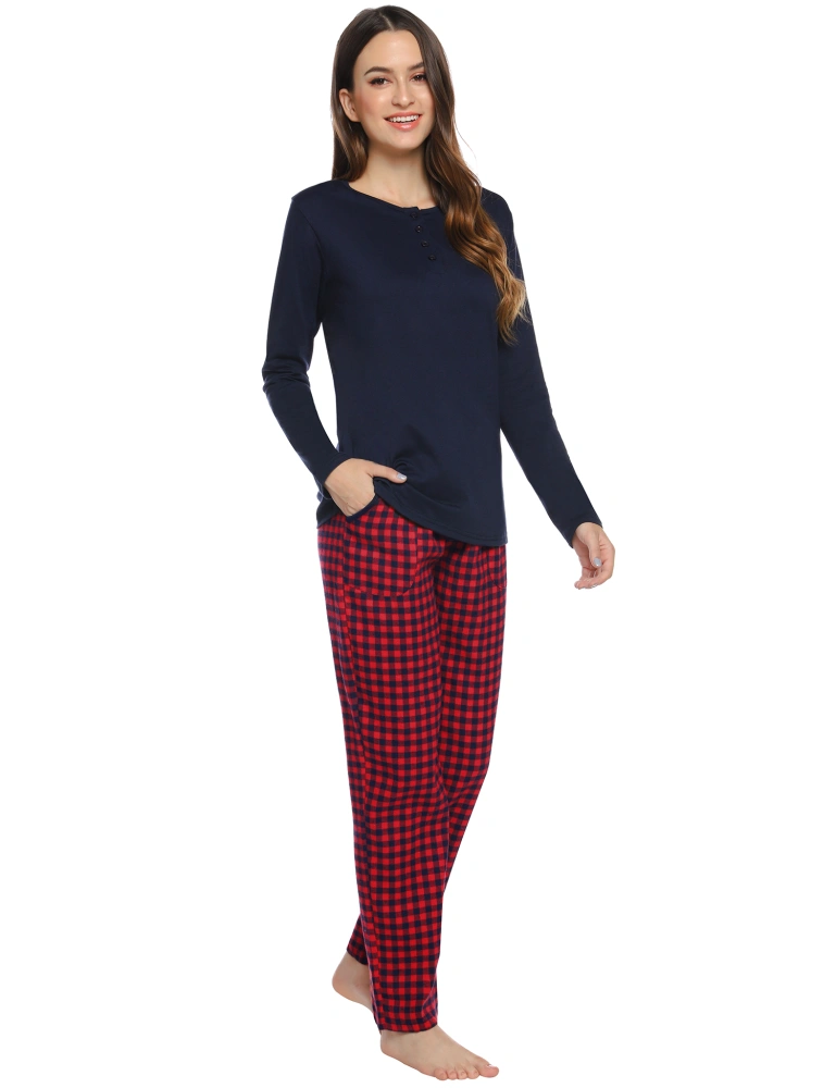 Plaid stitching home service womens suit