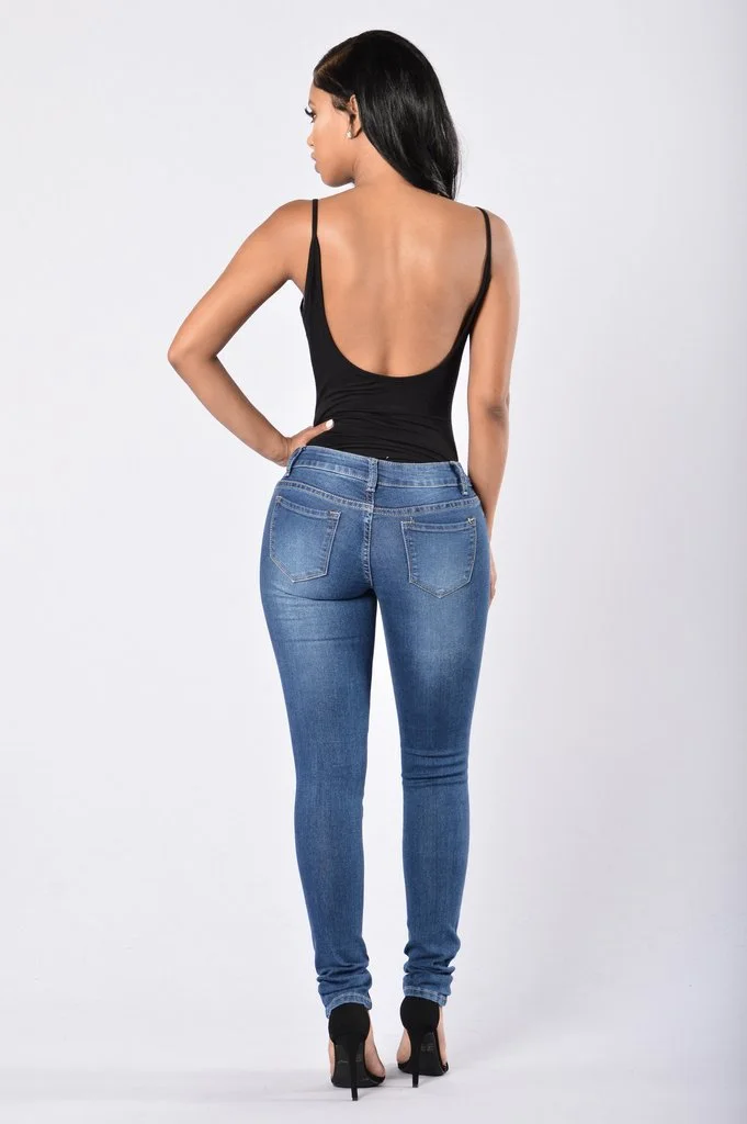 Women's Jeans Fashion Trend Ripped Denim Trousers Feet Pants
