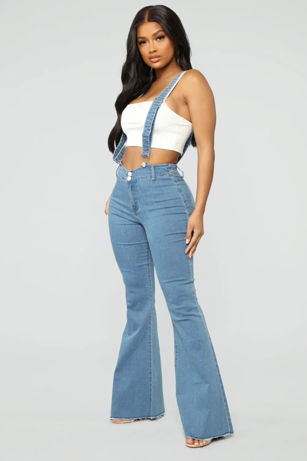 Ladies Denim Fashion Strap Trousers New Style