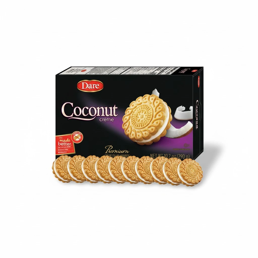 Dare Coconut Creme Filled Cookie, Peanut Free, 10.2 Ounces (Pack Of 12)