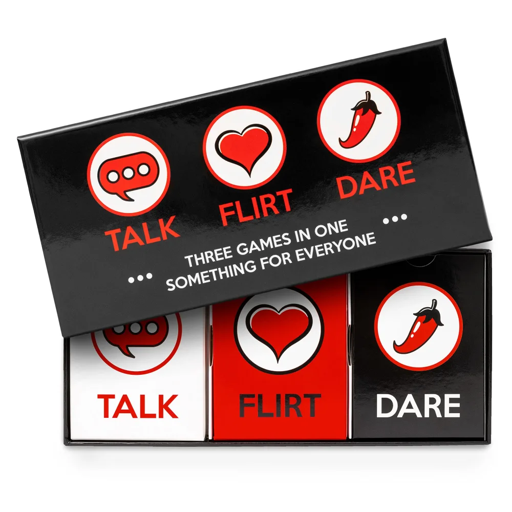 Fun and Romantic Game for Couples - Talk Flirt Dare - Date Night Box - Conversation and Action Cards for Couples to Strengthen Relationships - Exciting Levels for Connection & Intimacy