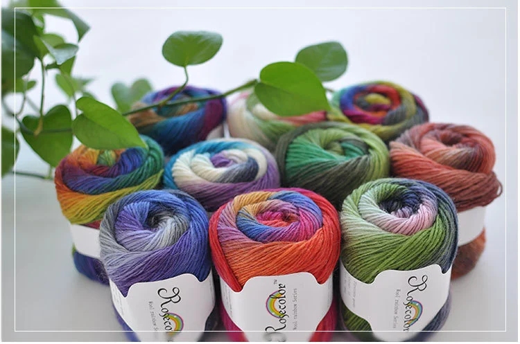 Long Section Dyed Wool Rainbow Thread-Coat Shawl Scarf