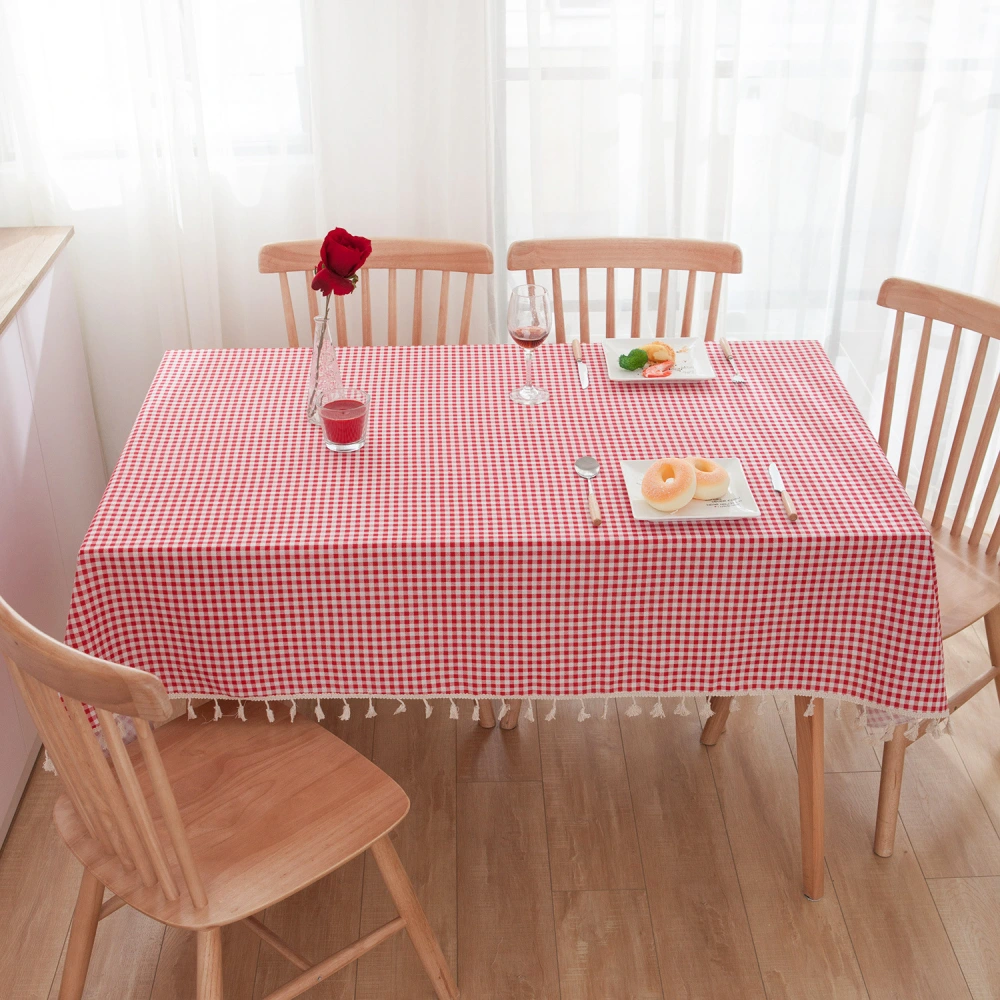 Fabric Cotton And Linen Small Round Table Cloth Square Red Table Cloth