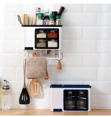 Wall-mounted multifunctional seasoning box