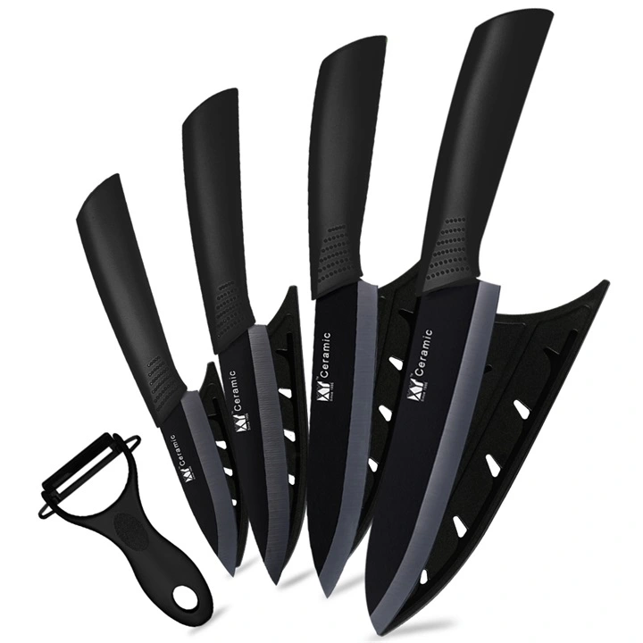 Ceramic knife set black blade ceramic knife