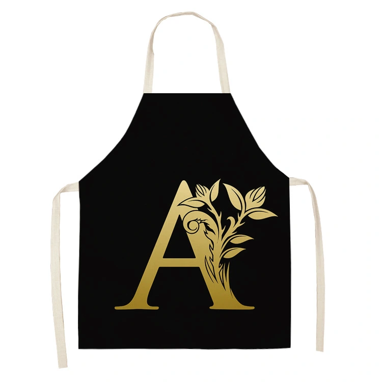 Letter series cotton and linen apron