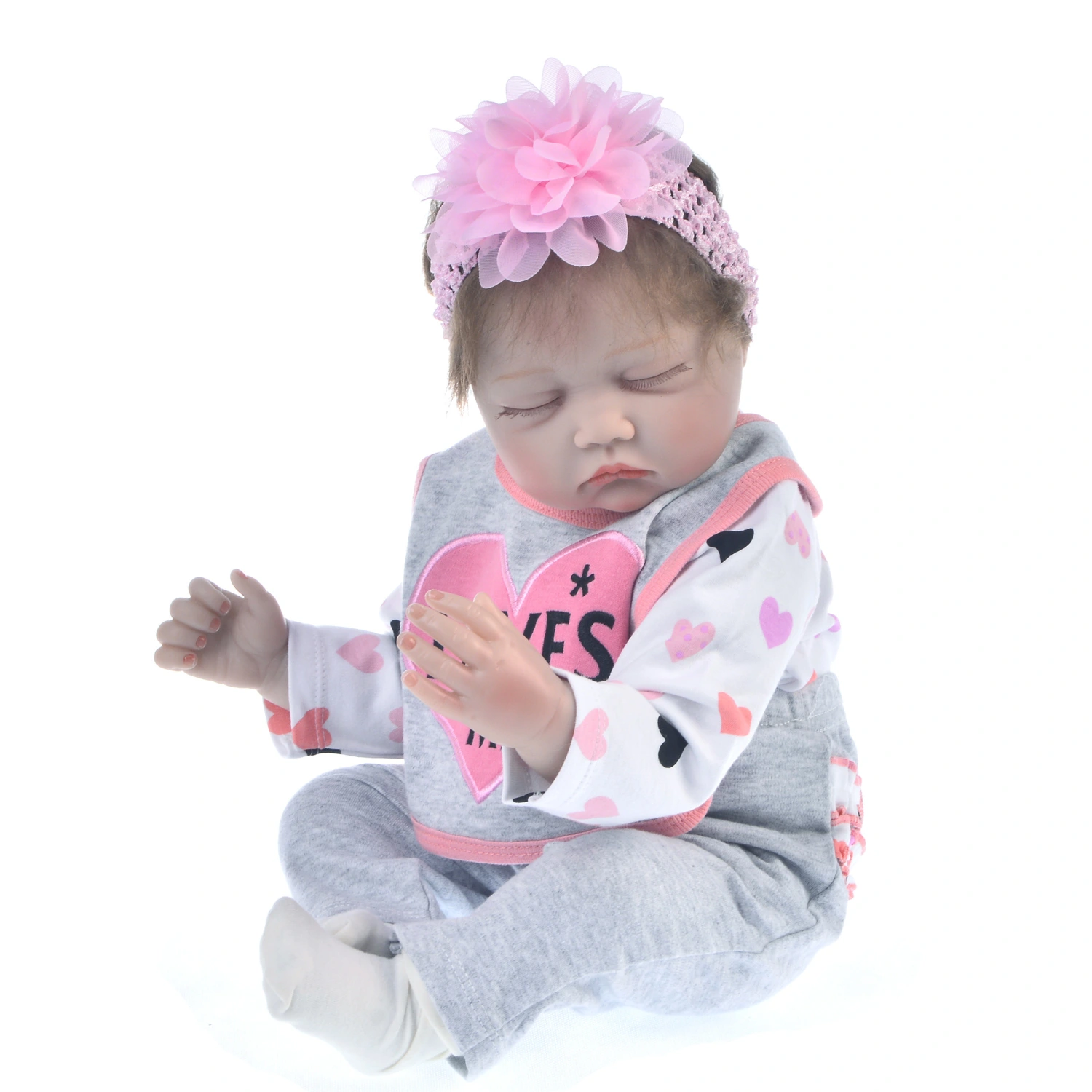 Keiumi55cm Reborn Baby Closed Eyes Simulation Baby