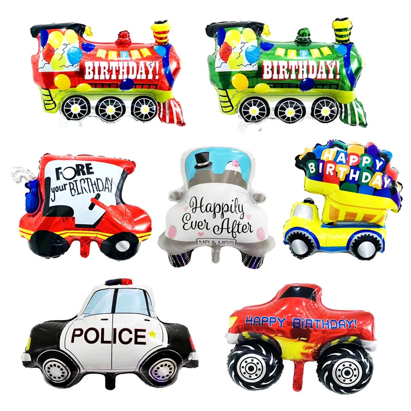 Large Transportation Vehicle Aluminum Film Balloon Children's Birthday Toy Train Decoration