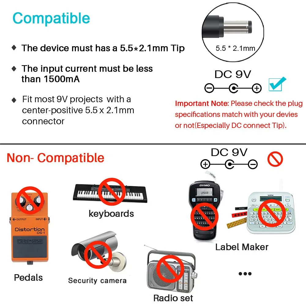 UL Listed 9V AC/DC Power Adapter for Arduino/Schwinn Bike A10 A20 A40 220 430 Elliptical Trainer/Crosley Cruiser CR8005A - Center Positive 5.5x2.1mm Power Supply for UNO R3 - Only for Listed Model