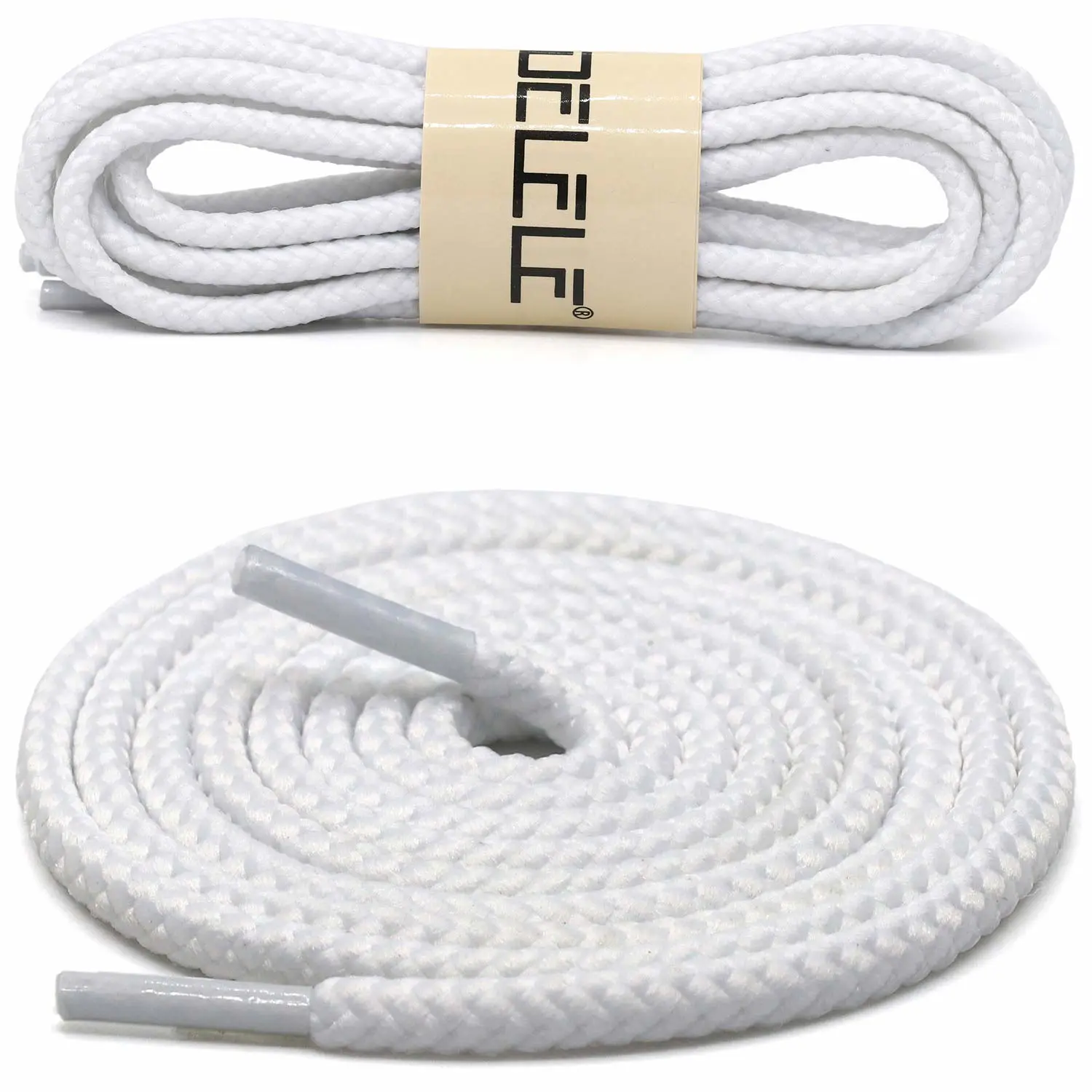 DELELE 2 Pair Round Twisted Textured Shoelaces String Solid Woven Boots Shoelace Shoes Laces for Men and Women