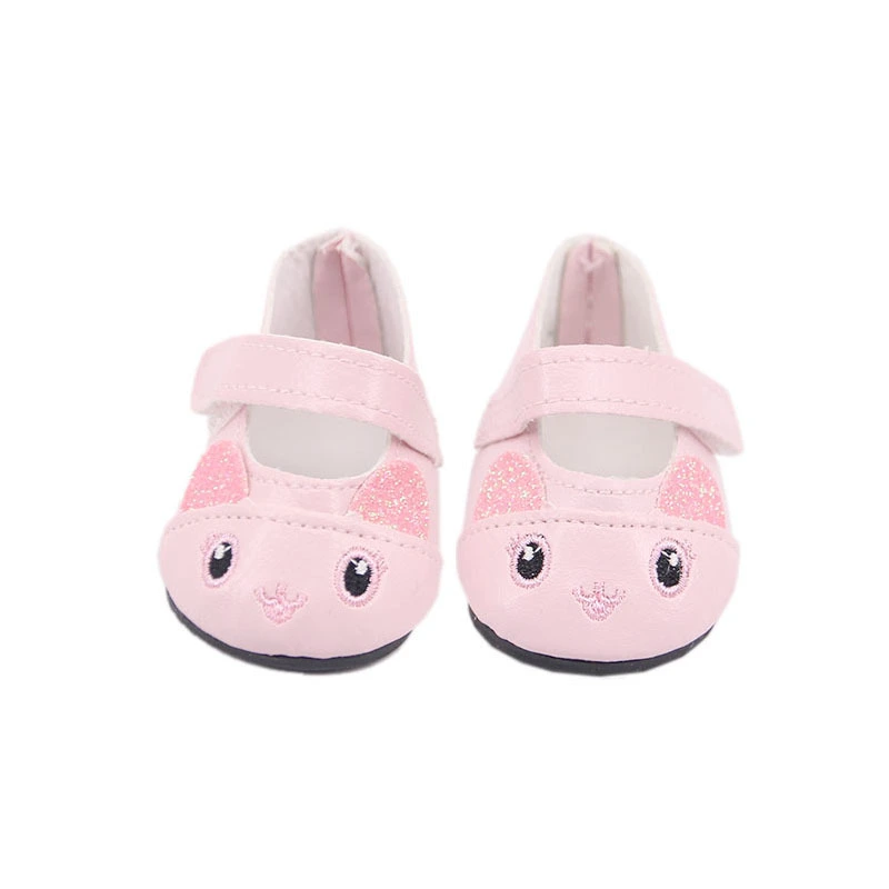 18 Inch American Girl Doll Cute Cat Shoes Americangirl Doll Velcro Shoes