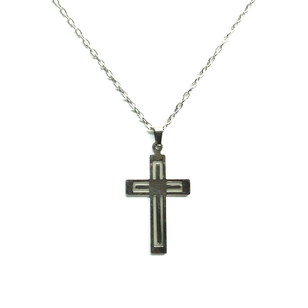 Glowing Necklace CROSS Necklace Stainless Steel