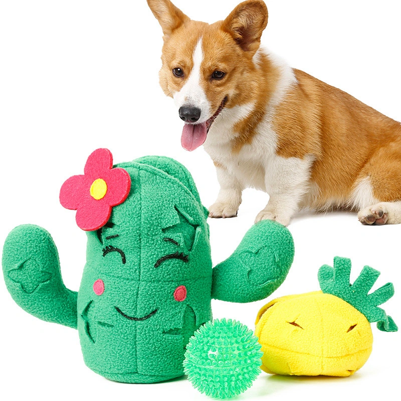 Ouets En Peluche Pour Animaux De Compagnie, 3 En 1, Cactus Avec Balle Dananas, Jouets De Styliste Pour Chiens ,Formation Du Qi, Jouets Pour Animaux De Compagnie
