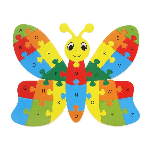 10 26-Letter Animal Puzzle Cartoon Children'S English Cognitive Enlightenment Jigsaw Puzzle Wooden Toys