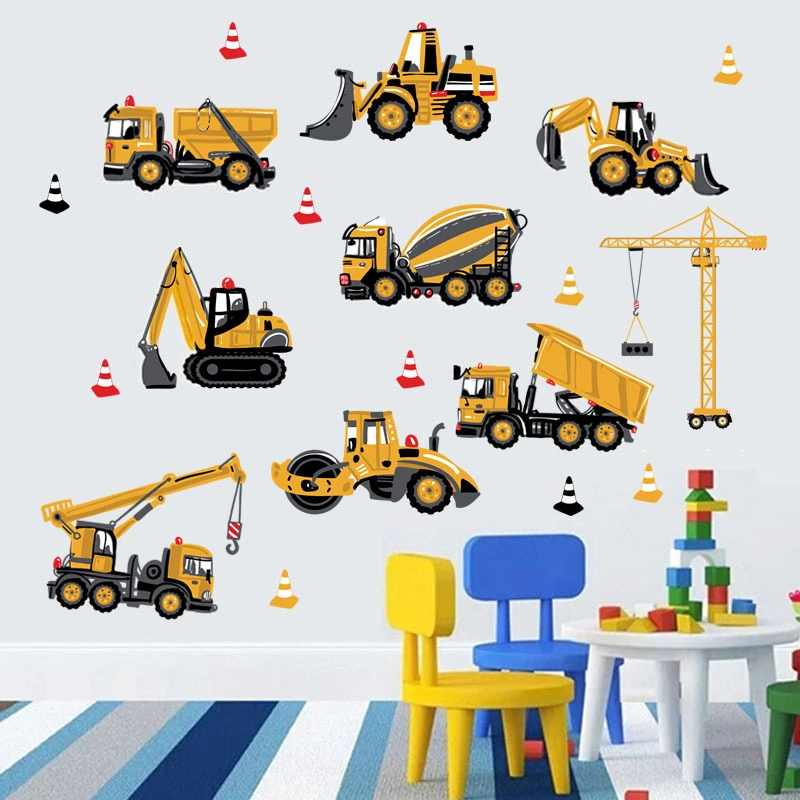 Cartoon Wallpaper Construction Vehicle Stickers