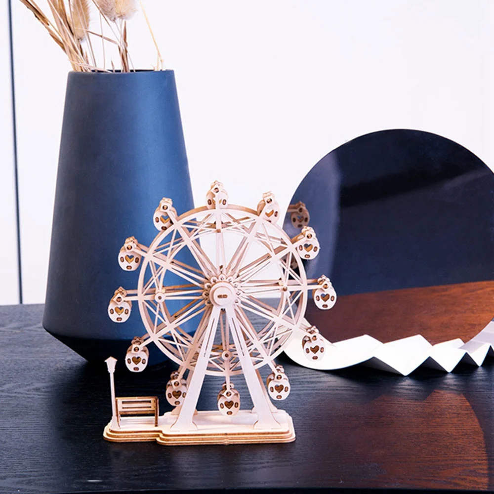 Three-dimensional Children's Ferris Wheel Wooden Assembly Toy DIY Assembly Model