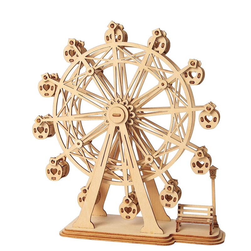 Three-dimensional Children's Ferris Wheel Wooden Assembly Toy DIY Assembly Model
