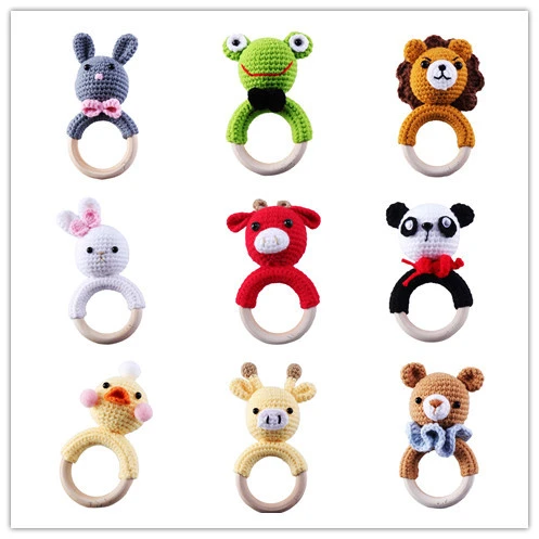 Baby Knitted Rattle Bell Ring Sounding Rattle Toy