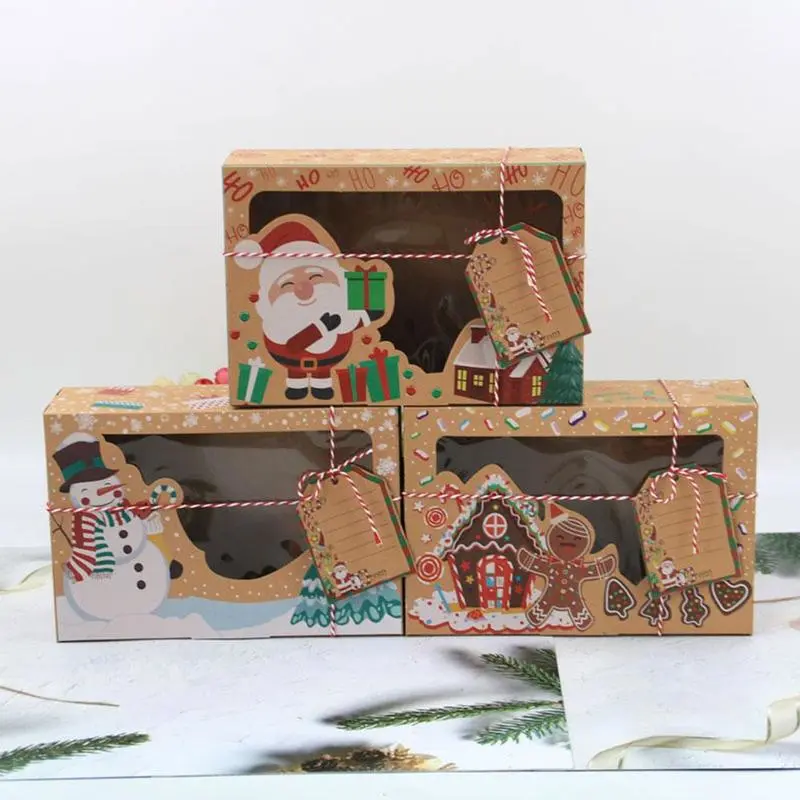 Window Christmas Candy Biscuit Box Cake Bread Muffin Gingerbread Box