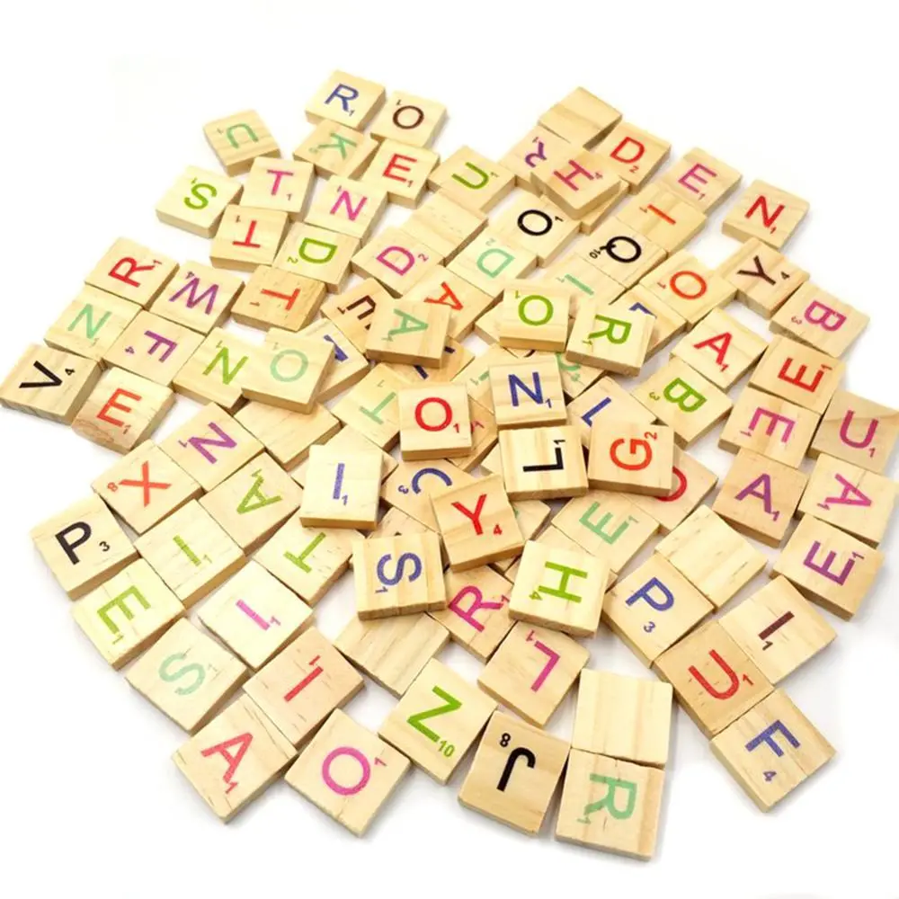 Log Color Early Education Puzzle Alphabet Wood Chips