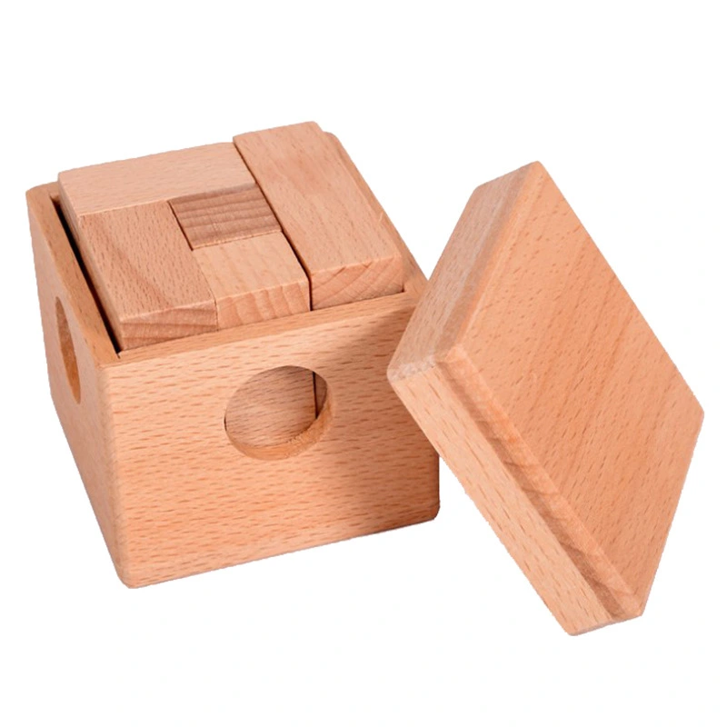 Desk Novalty Wooden Soma Cube Puzzle IQ Mind Box Brain Teaser Game for Adults Kids