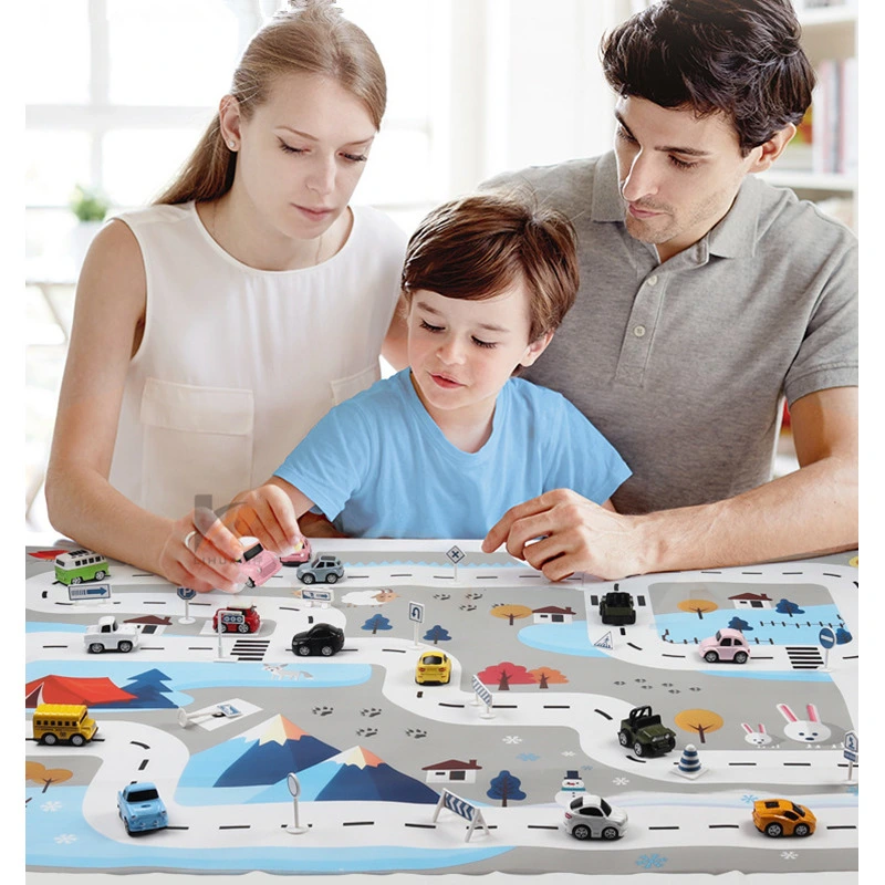 English version children's toy city parking lot map