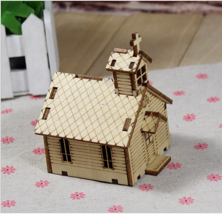 Puzzle Assembling Hut Hand Crank Music Box