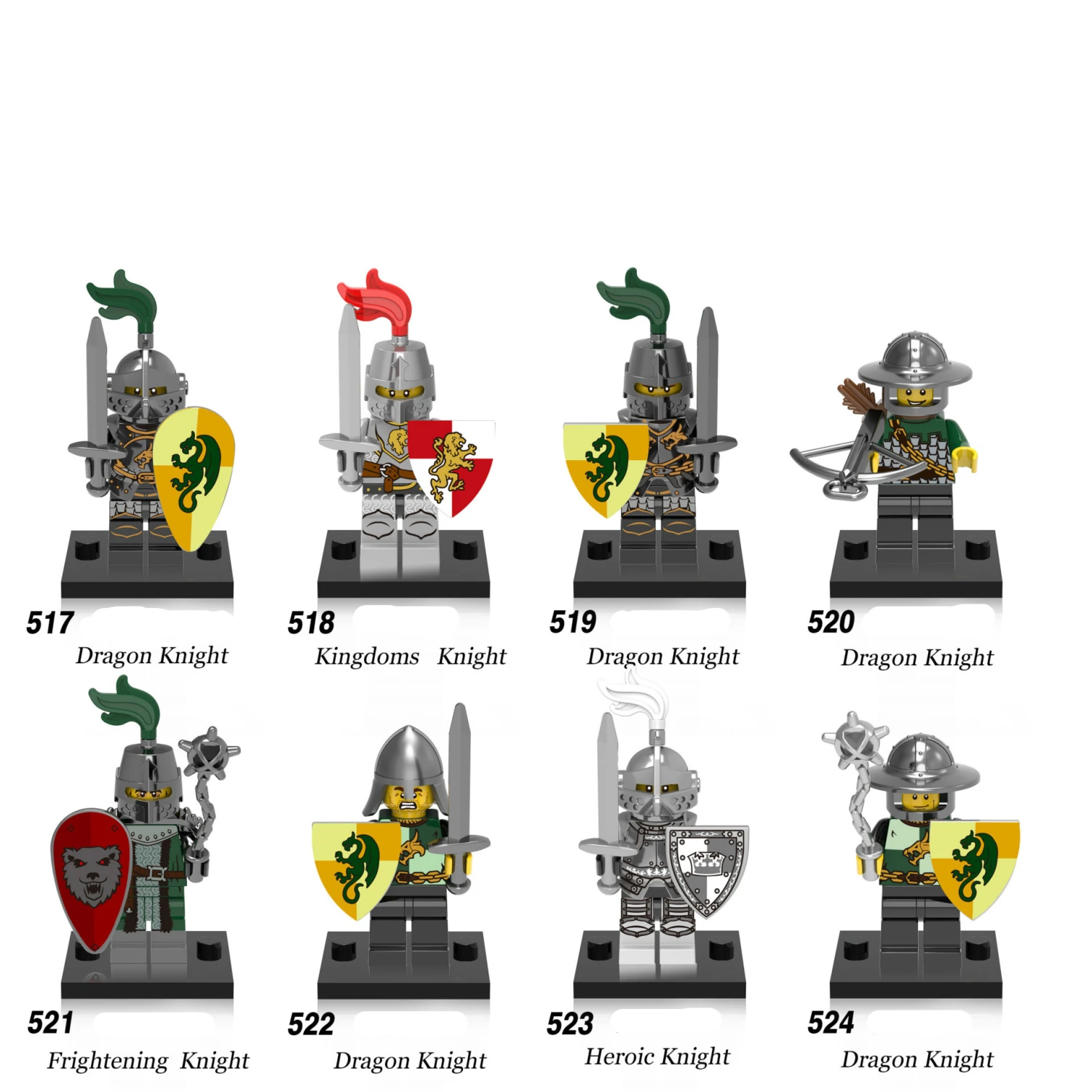 Middle Ancient Knights Little Soldiers Dragon Soldiers Red Lion Knights