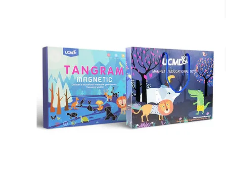 Magnetic tangram puzzle