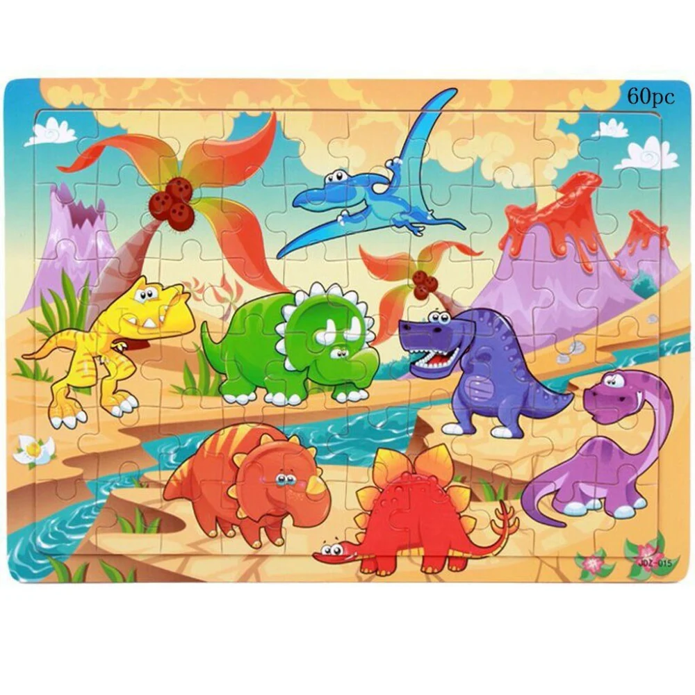 60-Piece Wooden Jigsaw Puzzle For 2-3-4 Years Old Baby Early Education Puzzle