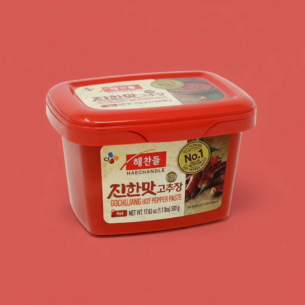 CJ Haechandle Gochujang - Hot Pepper Paste, Korean Traditional Fermented Jang, Made with Red Hot Chili Peppers, Sweet & Spicy Flavor, 1.1 Lb (Pack of 1)